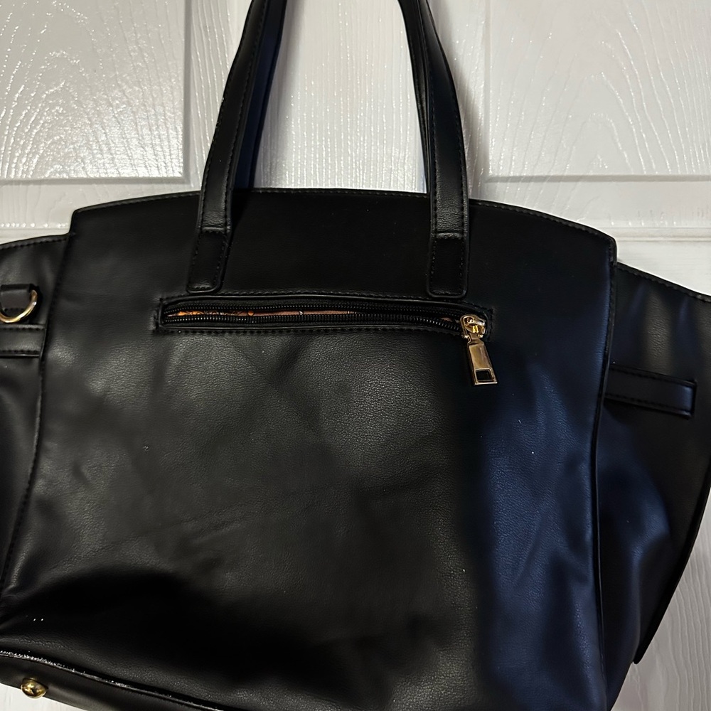 Black Leather Tote Bag